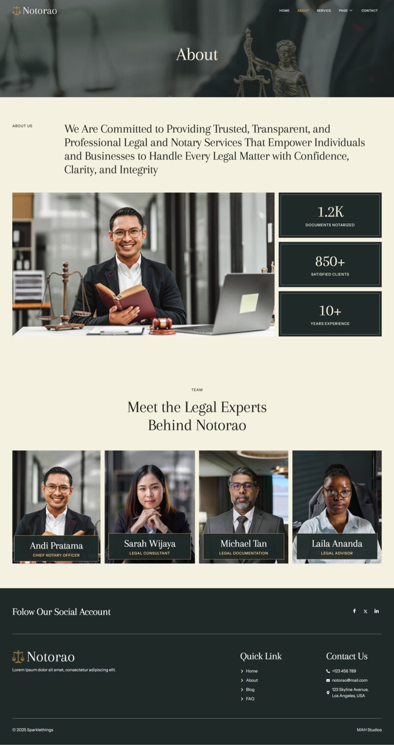 About — Notorao - Notary Public Legal Service Elementor Template