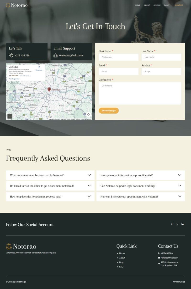 Contact — Notorao - Notary Public Legal Service Elementor Template