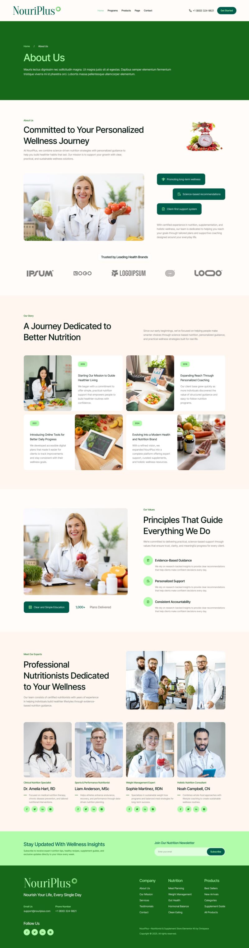 About Us — NouriPlus – Nutritionist & Supplement Store Elementor Template