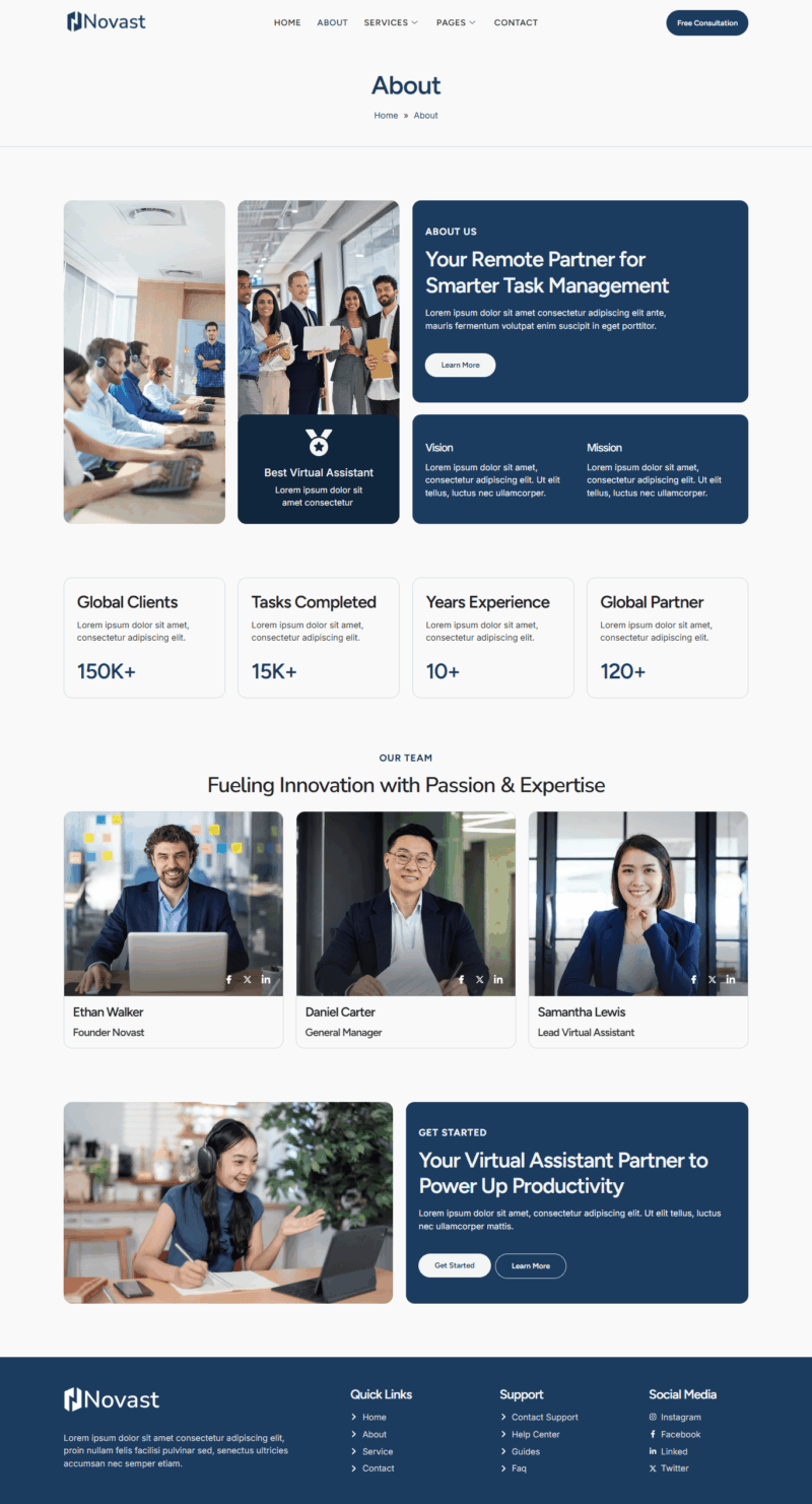 About — Novast - Virtual Assistant Elementor Template