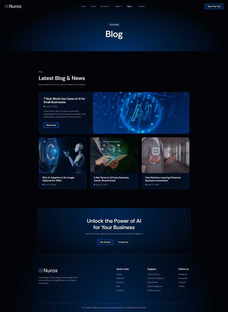 Blog — Nurox - AI Saas & Digital Company Elementor Template