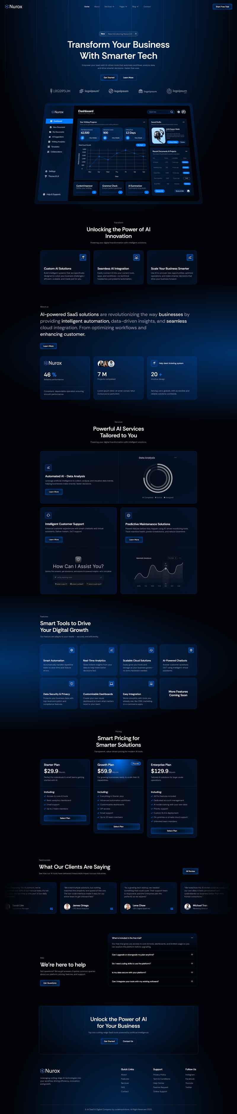 Home — Nurox - AI Saas & Digital Company Elementor Template