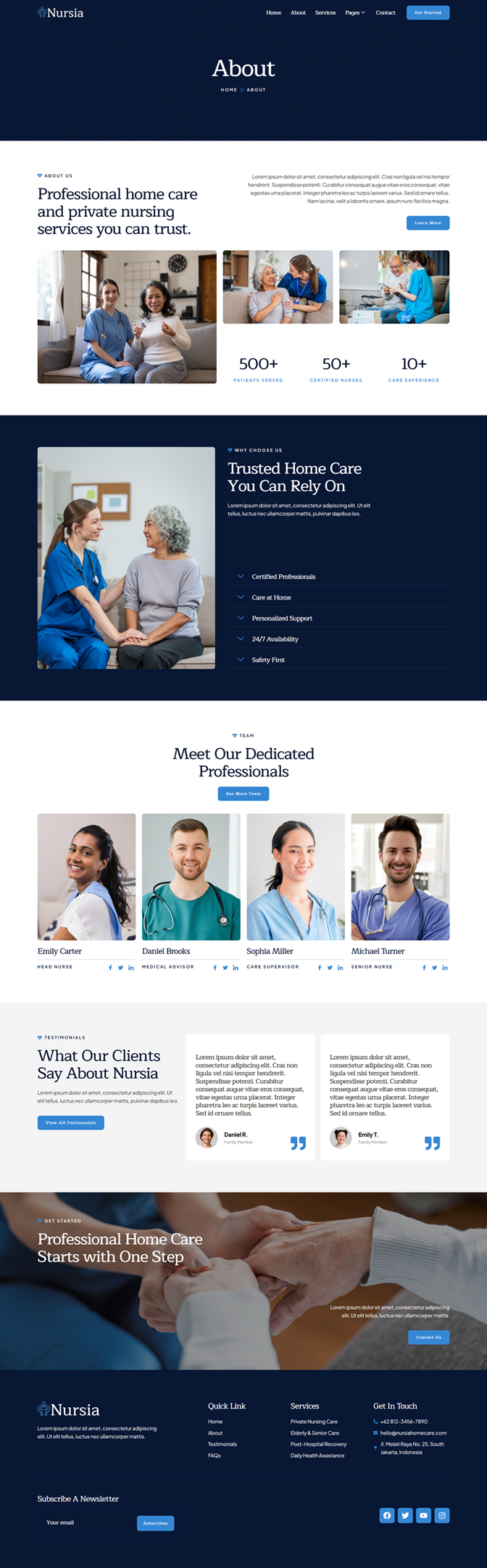 About — Nursia - Home Care Services Elementor Template