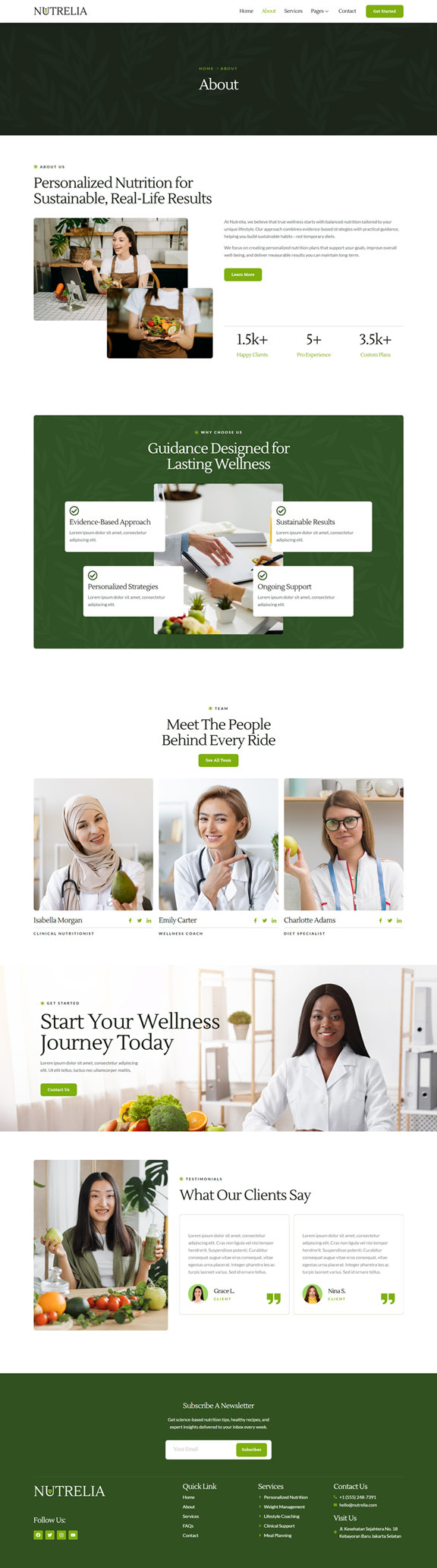 About — Nutrelia - Nutrition Coach & Nutritionist Elementor Template