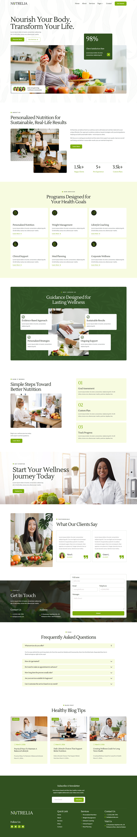 Home — Nutrelia - Nutrition Coach & Nutritionist Elementor Template