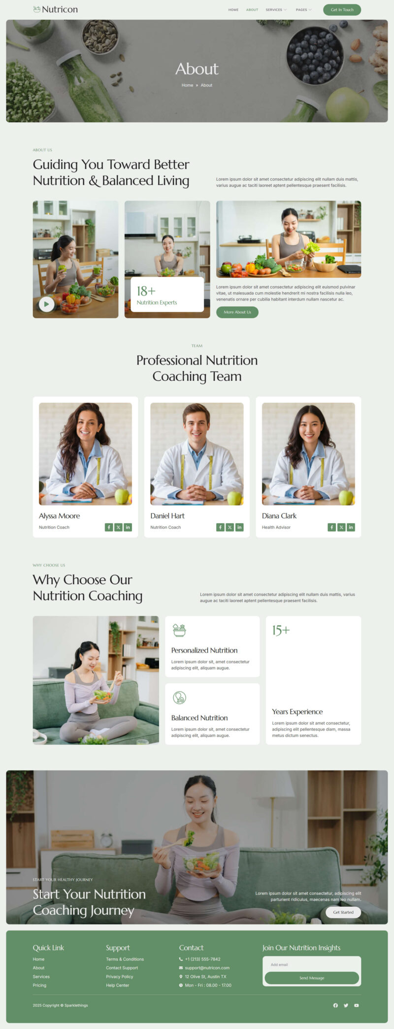 About — Nutricon - Nutrition Coach & Nutritionist Elementor Template