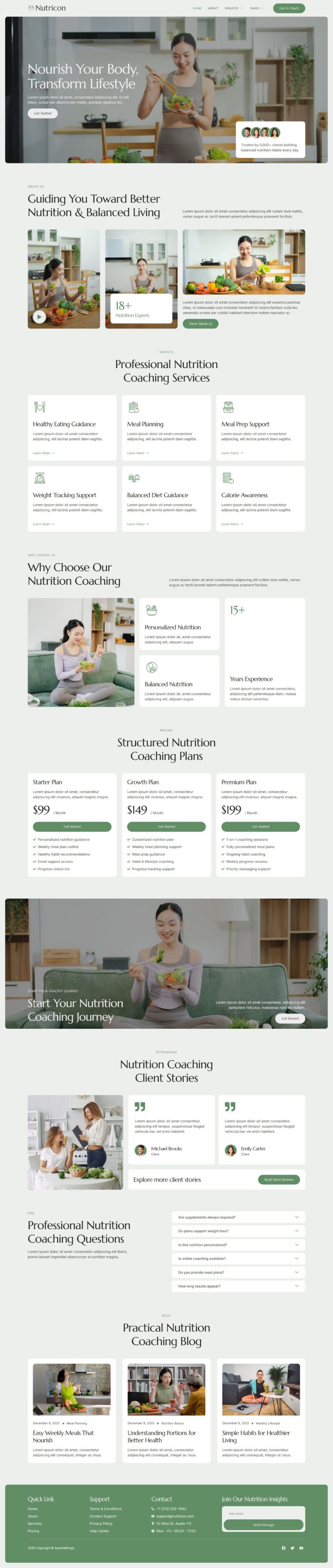 Home — Nutricon - Nutrition Coach & Nutritionist Elementor Template