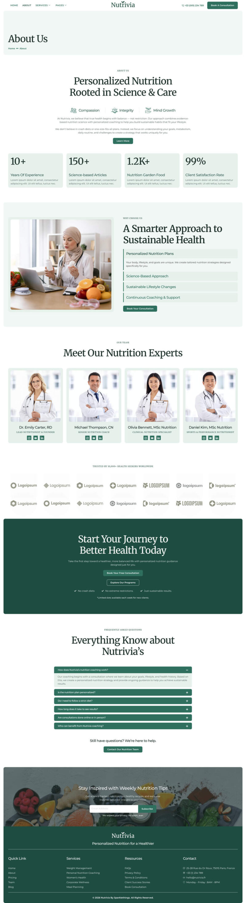About — Nutrivia - Nutrition Coach & Nutritionist Elementor Template