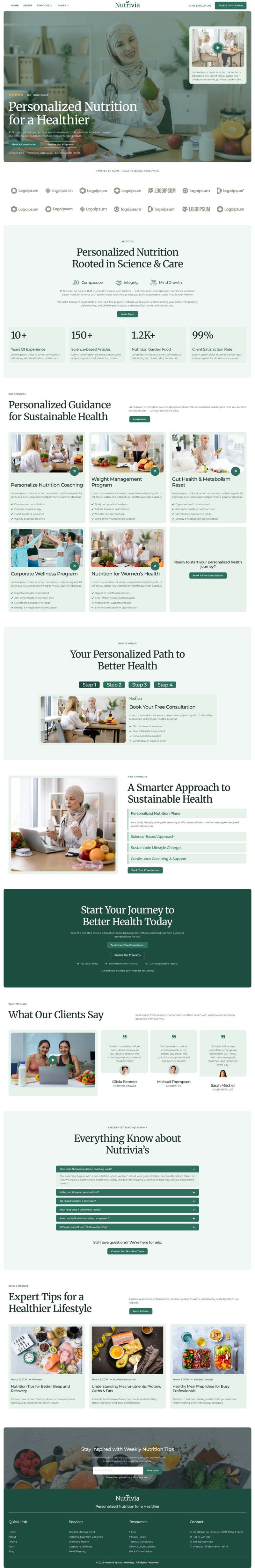 Home — Nutrivia - Nutrition Coach & Nutritionist Elementor Template