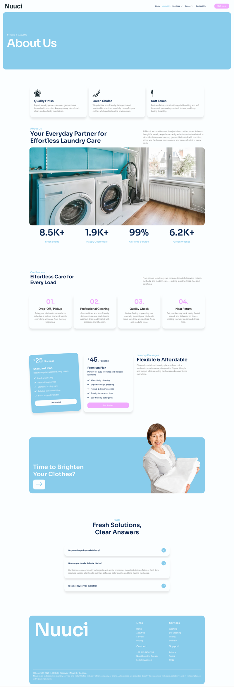 About Us — Nuuci - Modern Fresh Laundry Service Elementor Template
