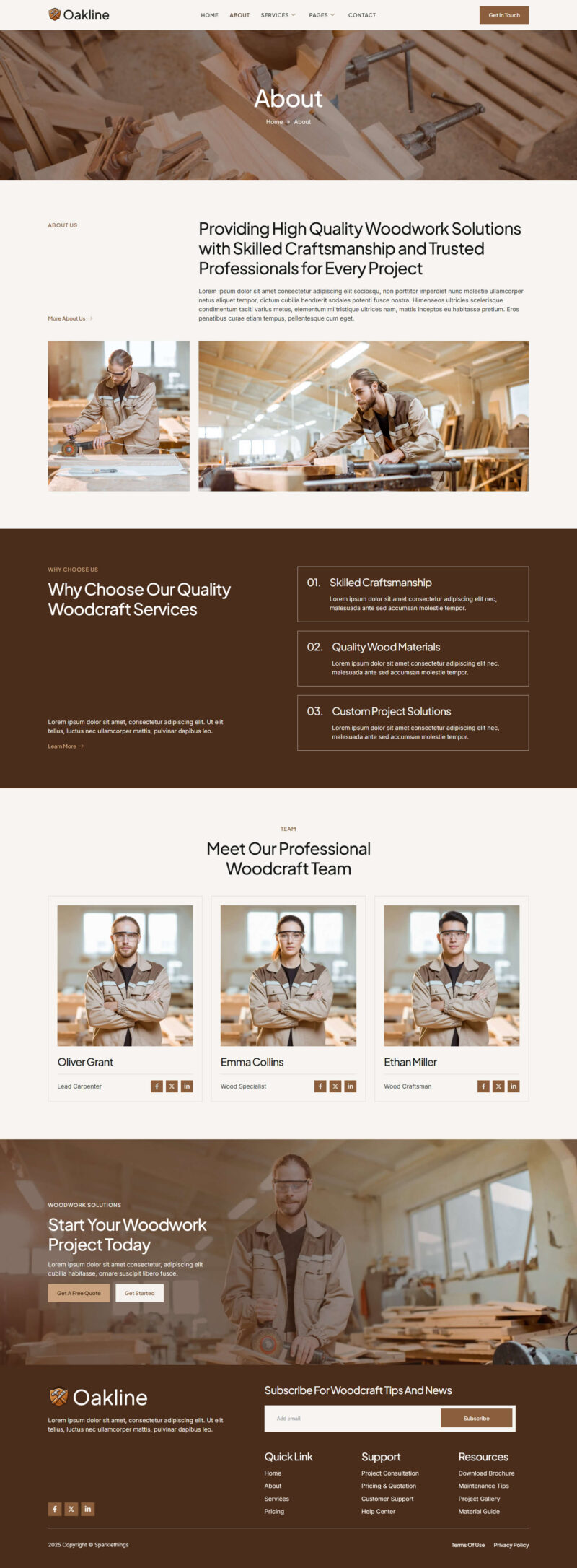 About — Oakline - Carpentry & Woodworking Elementor Template