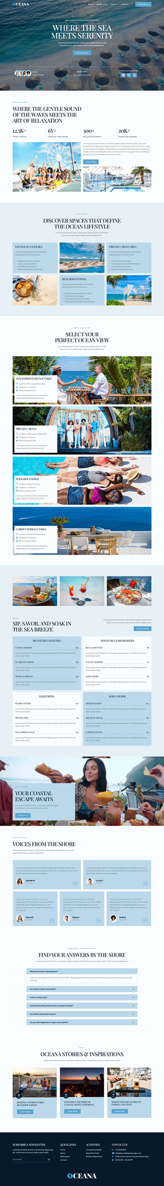 Home — Oceana - Beach Club Lounge Bar & Resort Elementor Template