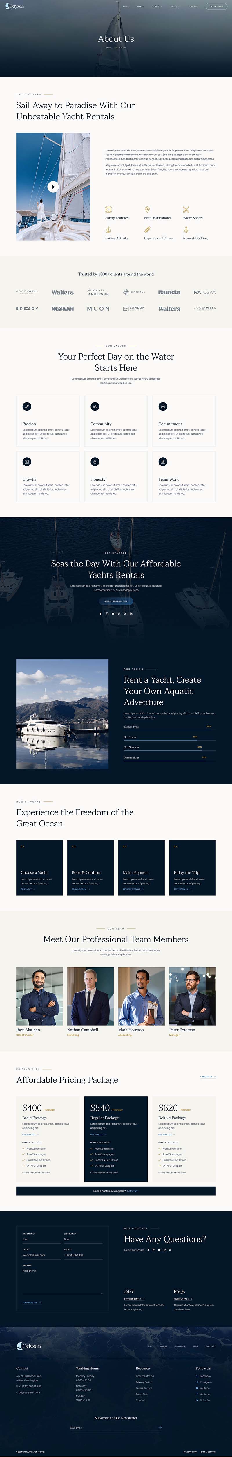 About — Odysea - Yacht Club & Boat Rental Elementor Template