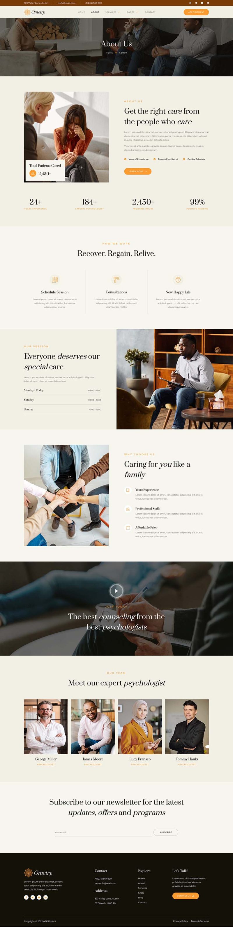 About — Ometry - Psychology Therapy & Counseling Elementor Template