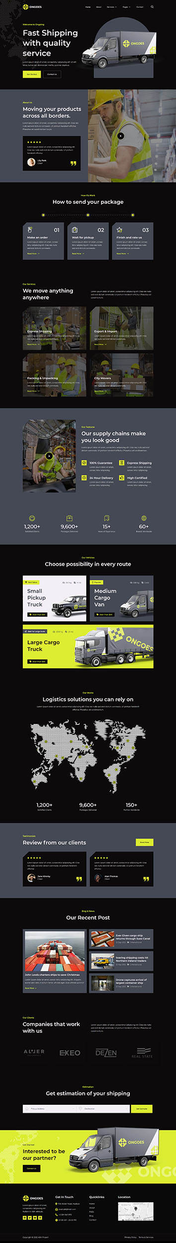 Home — Ongoes - Shipping & Transport Company Elementor Template