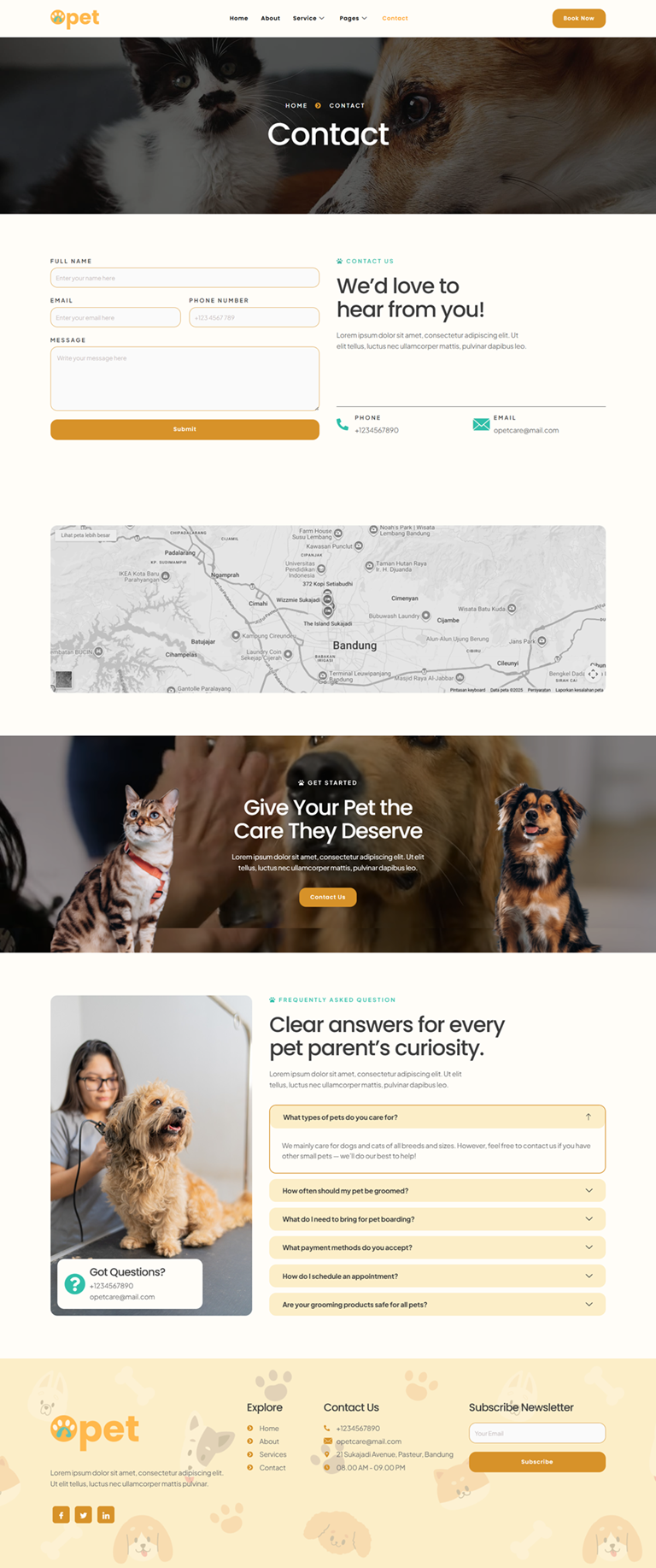 Contact — Opet - Veterinary & Pet Care Elementor Template