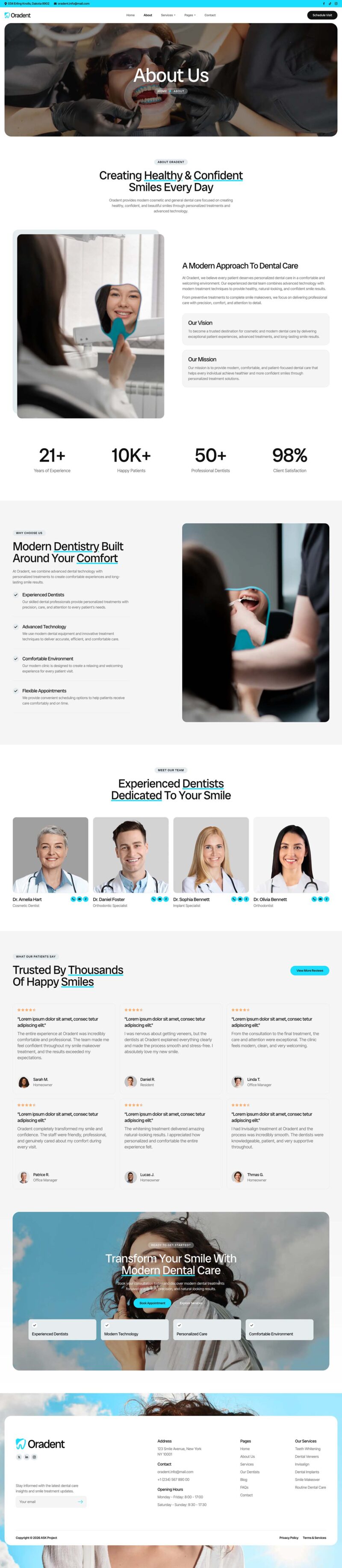 About — Oradent - Cosmetic Dental Clinic Elementor Template