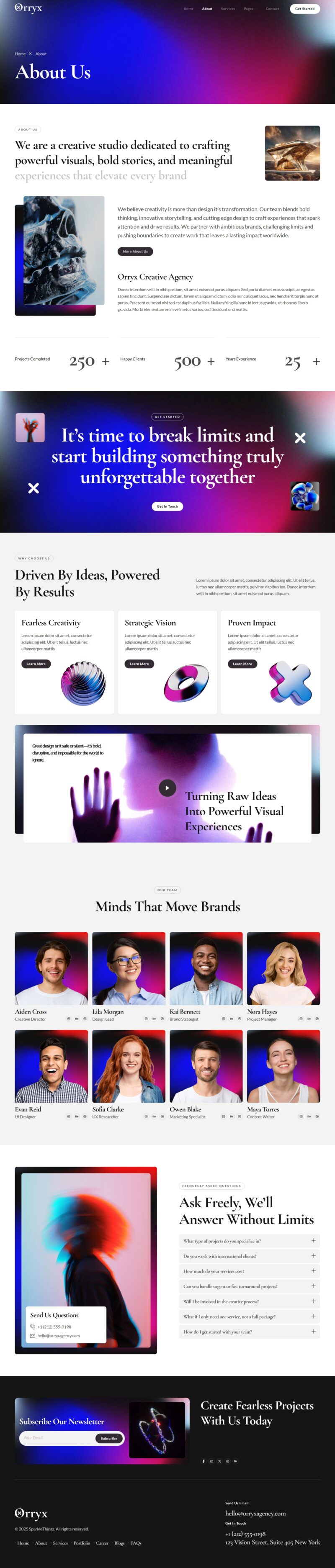 About — Orryx - Creative Agency & Portfolio Elementor Template