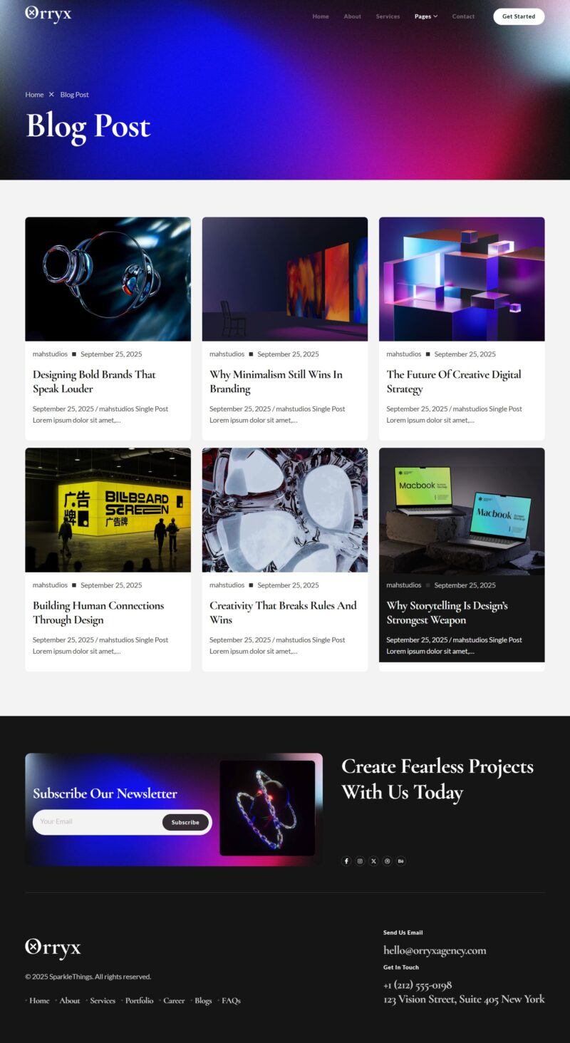 Blog Post — Orryx - Creative Agency & Portfolio Elementor Template