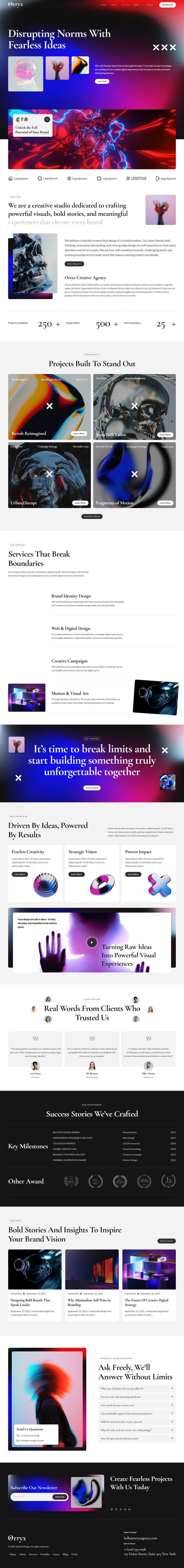 Home — Orryx - Creative Agency & Portfolio Elementor Template