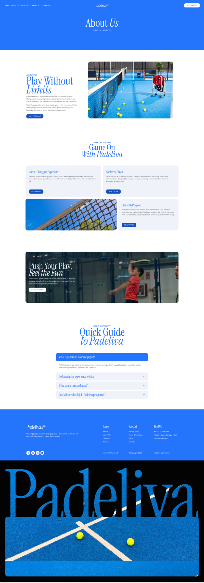 About Us — Padeliva - Modern Sporty Padel & Tennis Elementor Template