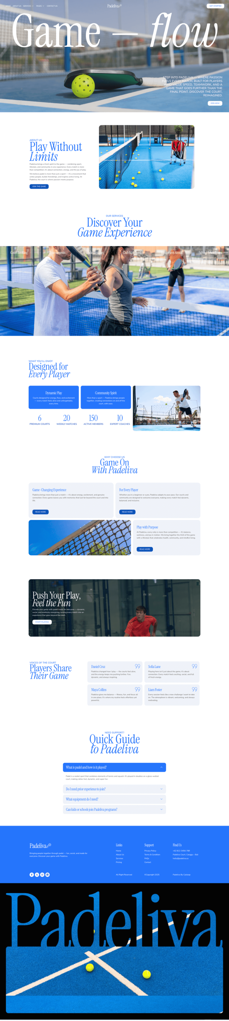 Home — Padeliva - Modern Sporty Padel & Tennis Elementor Template
