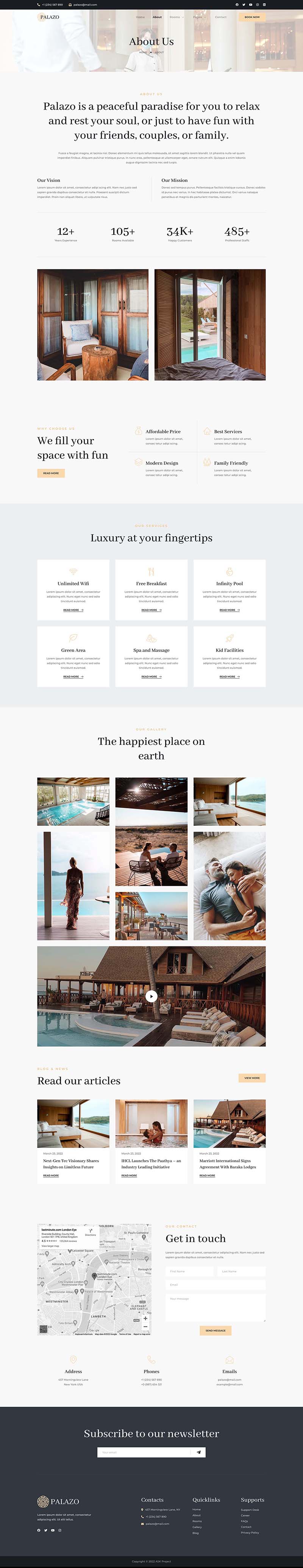 About — Palazo - Hotel and Resort Booking Elementor Template