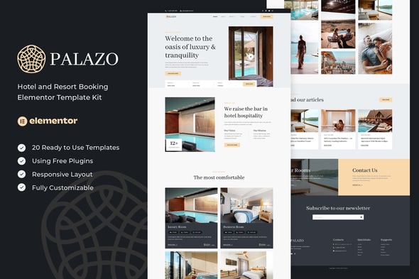 Palazo - Hotel and Resort Booking Elementor Template — Elementor template kit cover