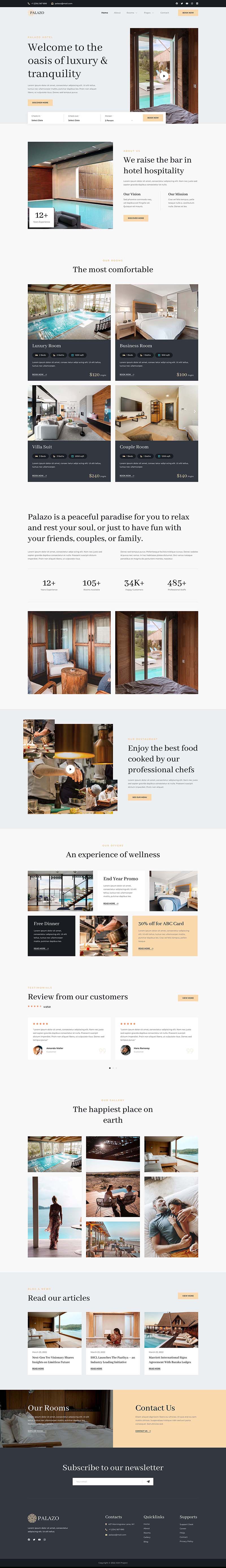 Home — Palazo - Hotel and Resort Booking Elementor Template