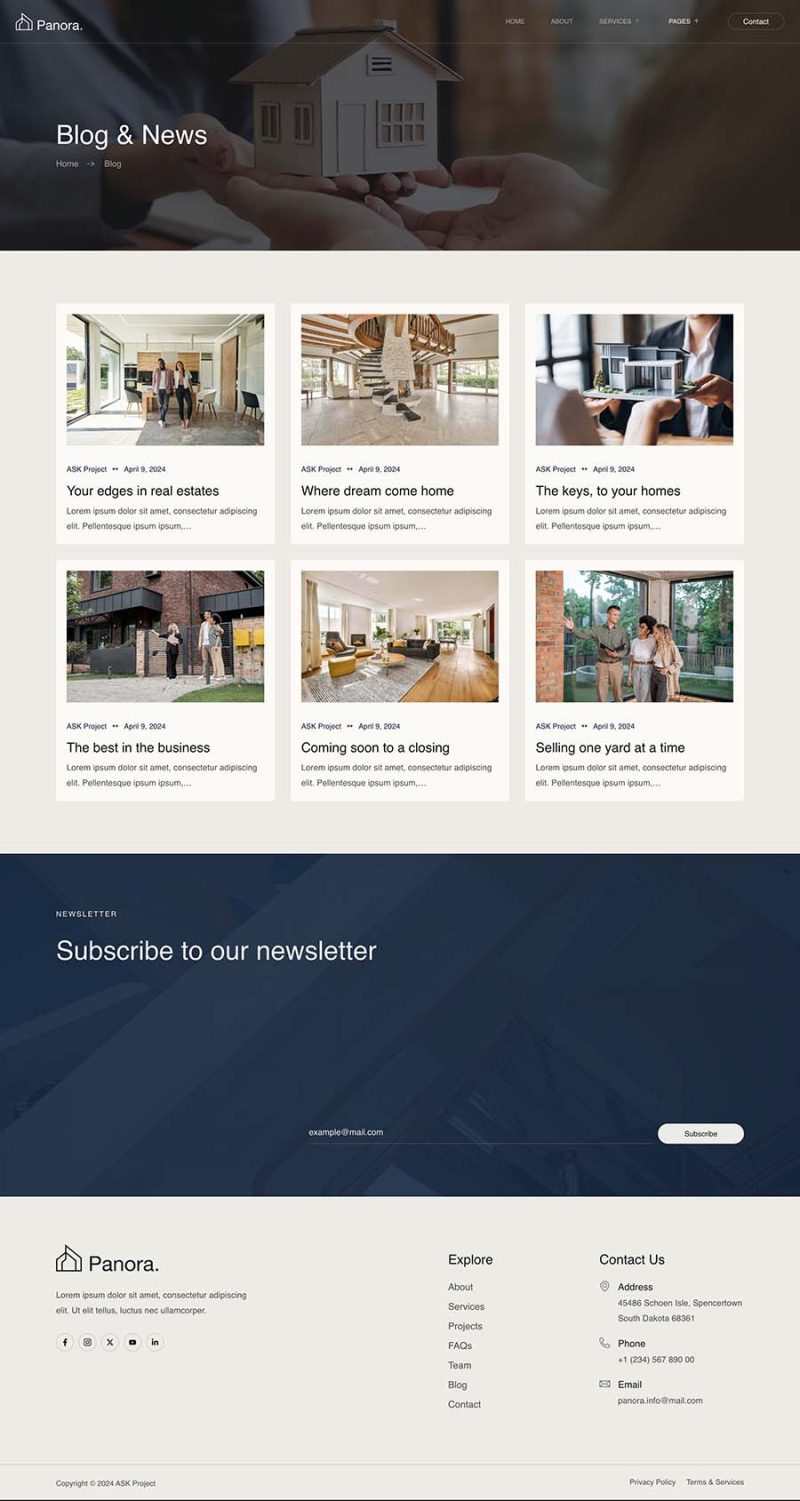 Blog — Panora - Real Estate & Property Elementor Template