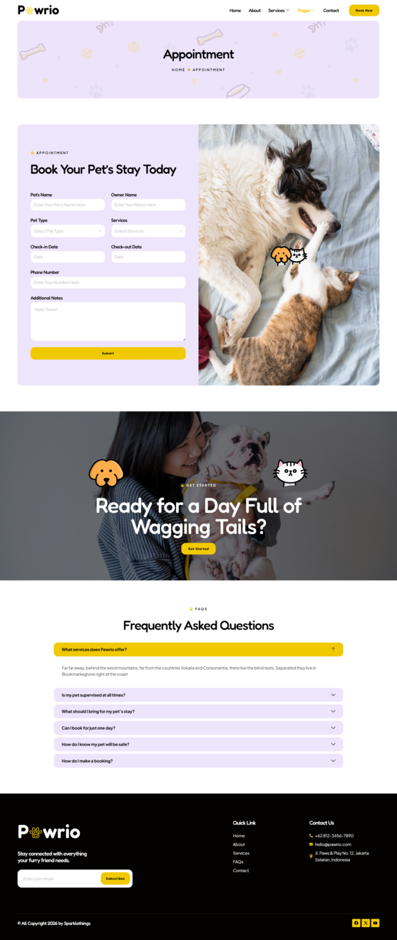 Appointment — Pawrio - Pet Boarding & Daycare Elementor Template
