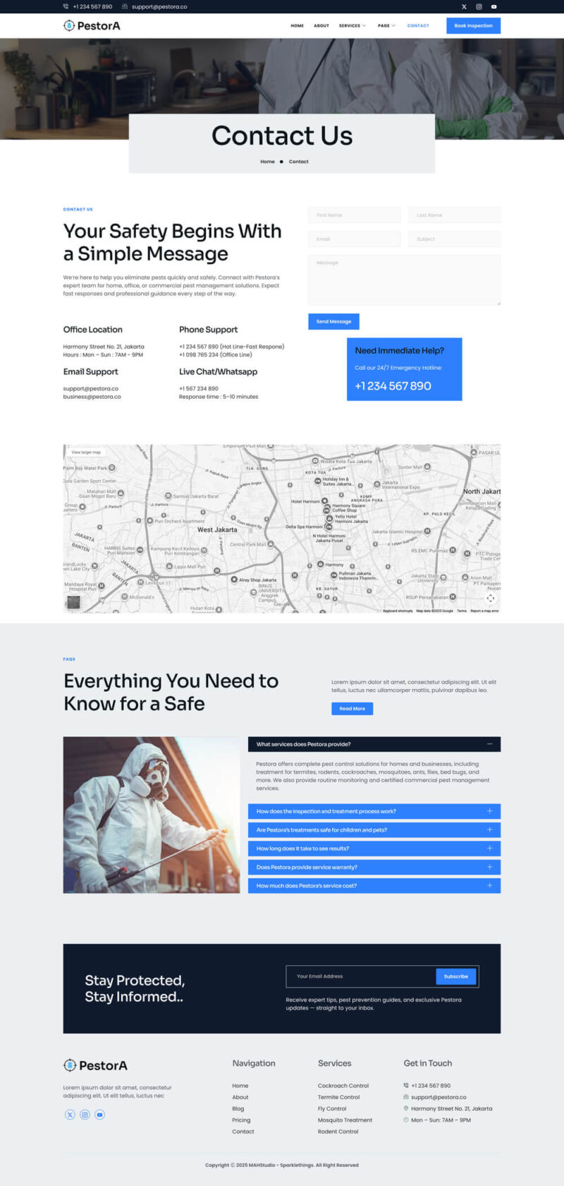 Contact — Pestora - Pest Control Services Elementor Template