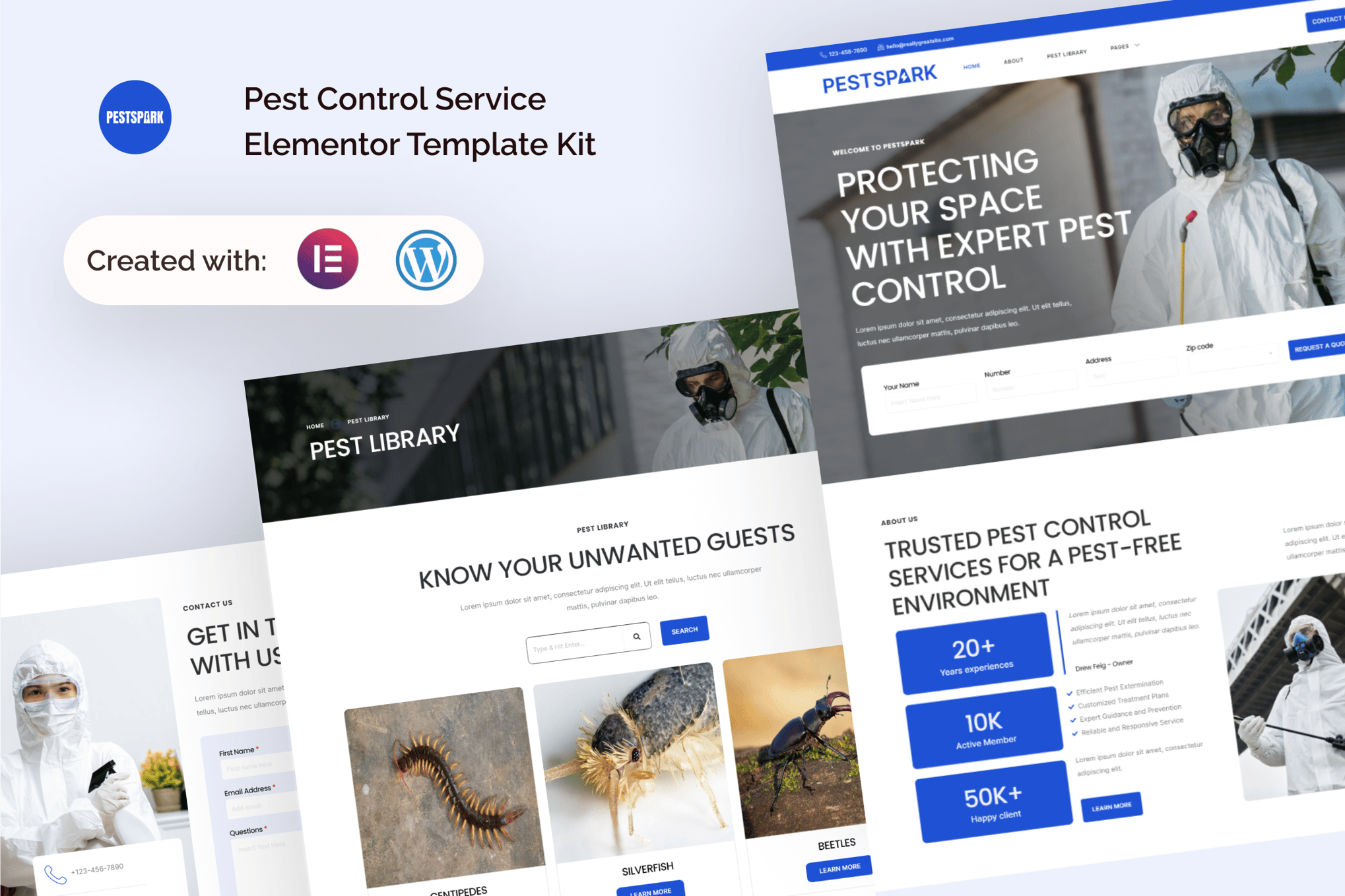 Pestspark - Pest Control Service Elementor Template — Elementor template kit cover