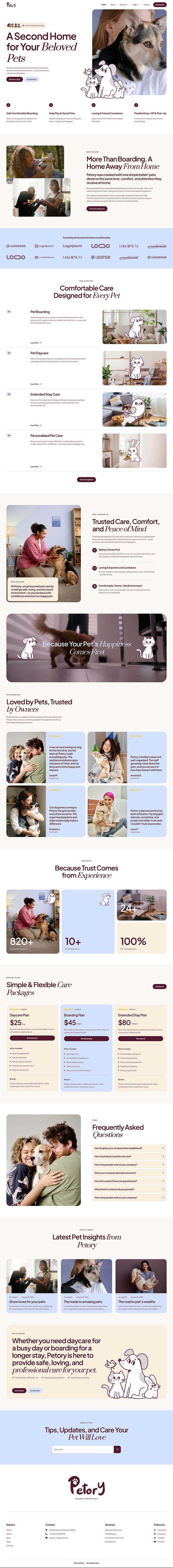 Home — Petory - Pet Boarding & Daycare Elementor Template