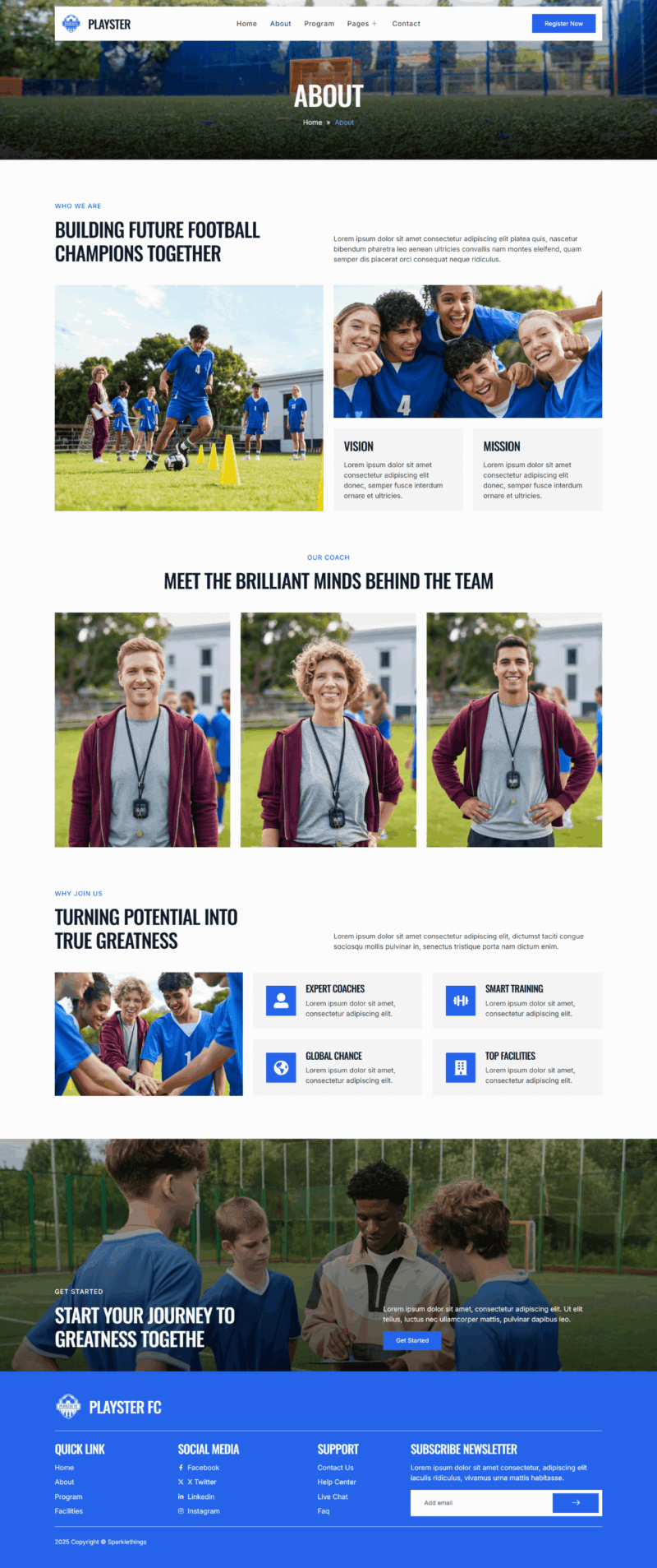 About — Playster - Football Team & Sports Academy Elementor Template