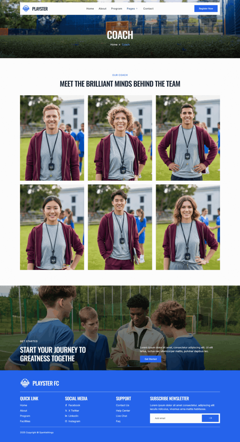 Coach — Playster - Football Team & Sports Academy Elementor Template