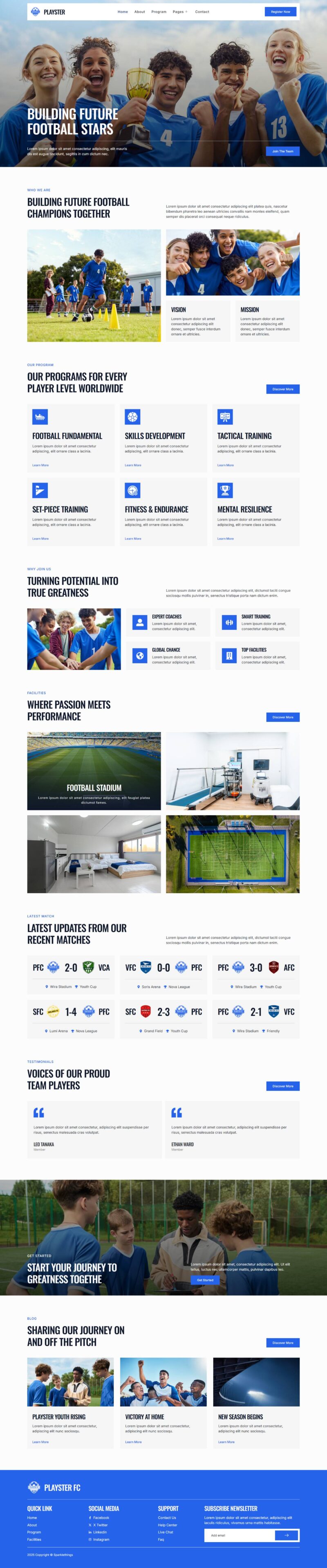 Home — Playster - Football Team & Sports Academy Elementor Template