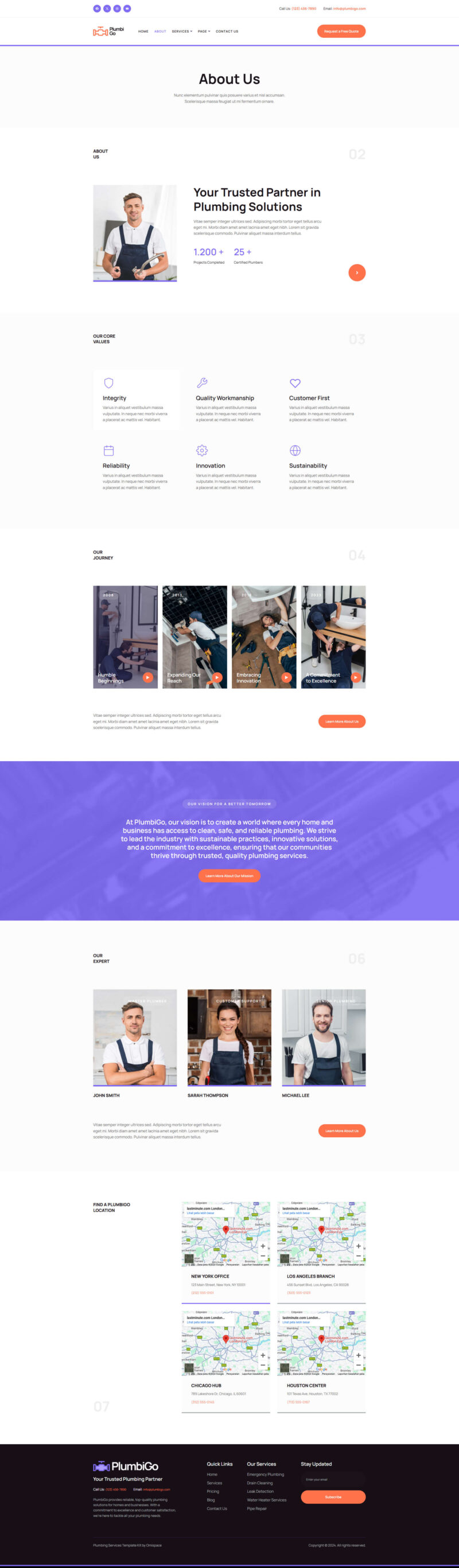 About Us — PlumbiGo - Plumbing Services Elementor Template