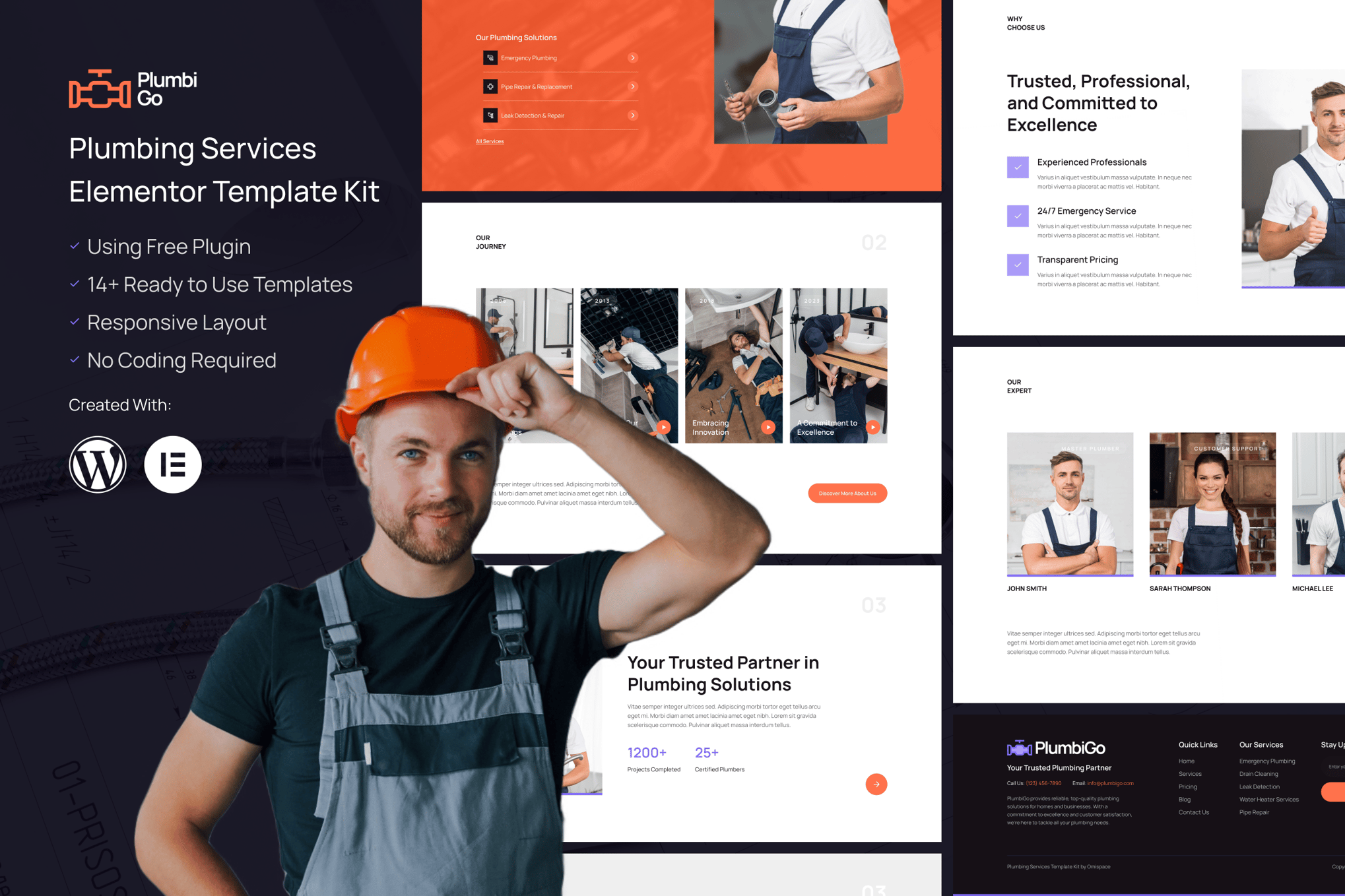 PlumbiGo - Plumbing Services Elementor Template — Elementor template kit cover
