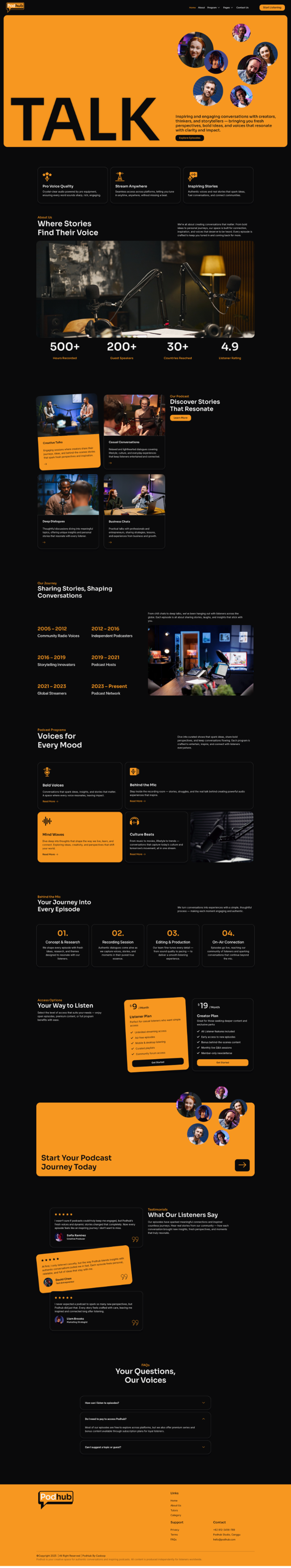 Home — Podhub - Modern Dark Mode Podcast & Radio Streaming Elementor Template