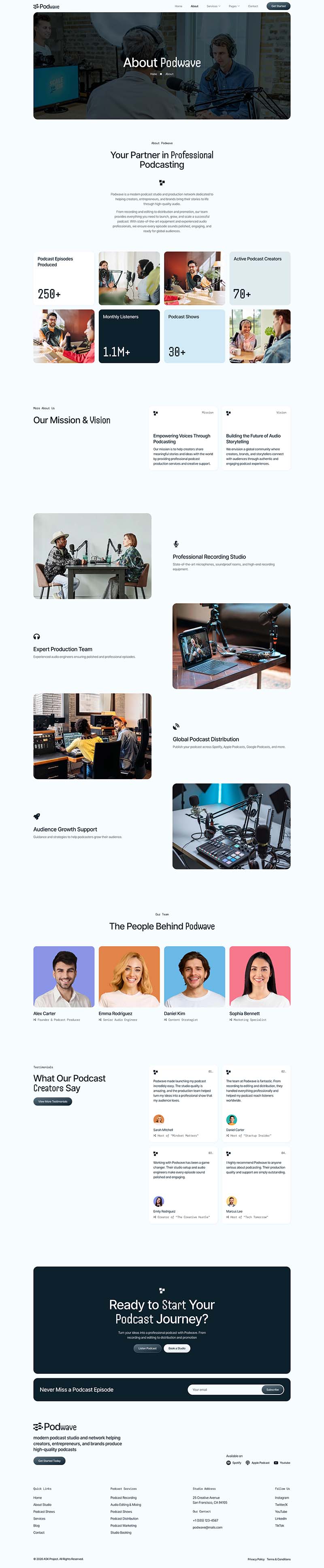 About — Podwave - Podcast Studio & Network Elementor Template