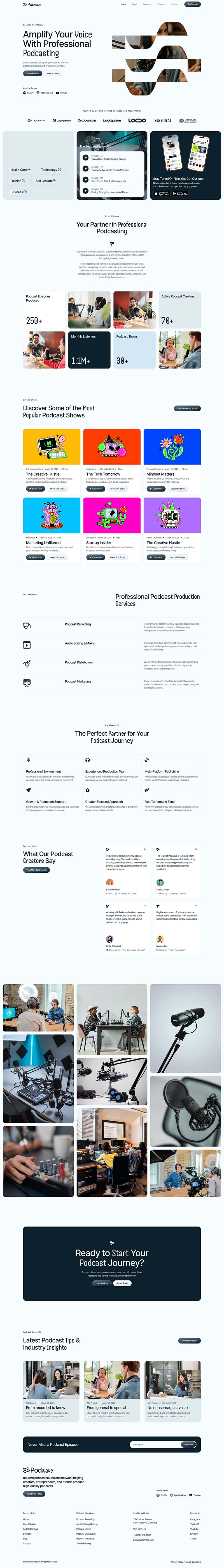 Home — Podwave - Podcast Studio & Network Elementor Template