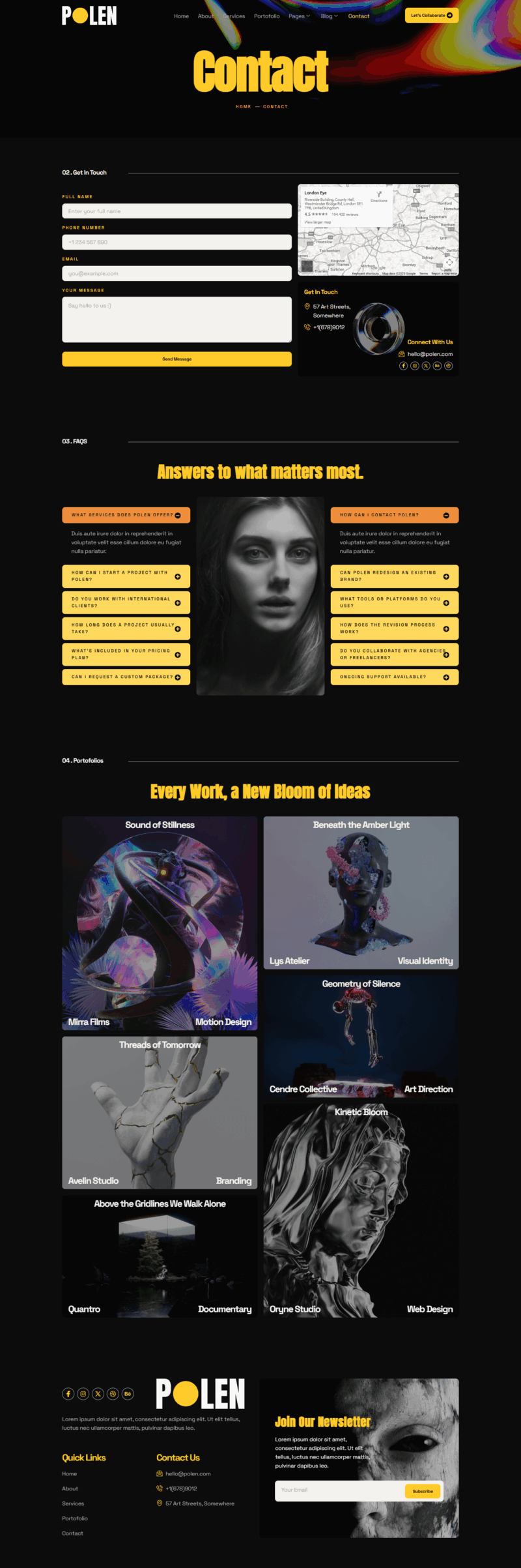 Contact — Polen - Creative Portfolio Resume Elementor Template
