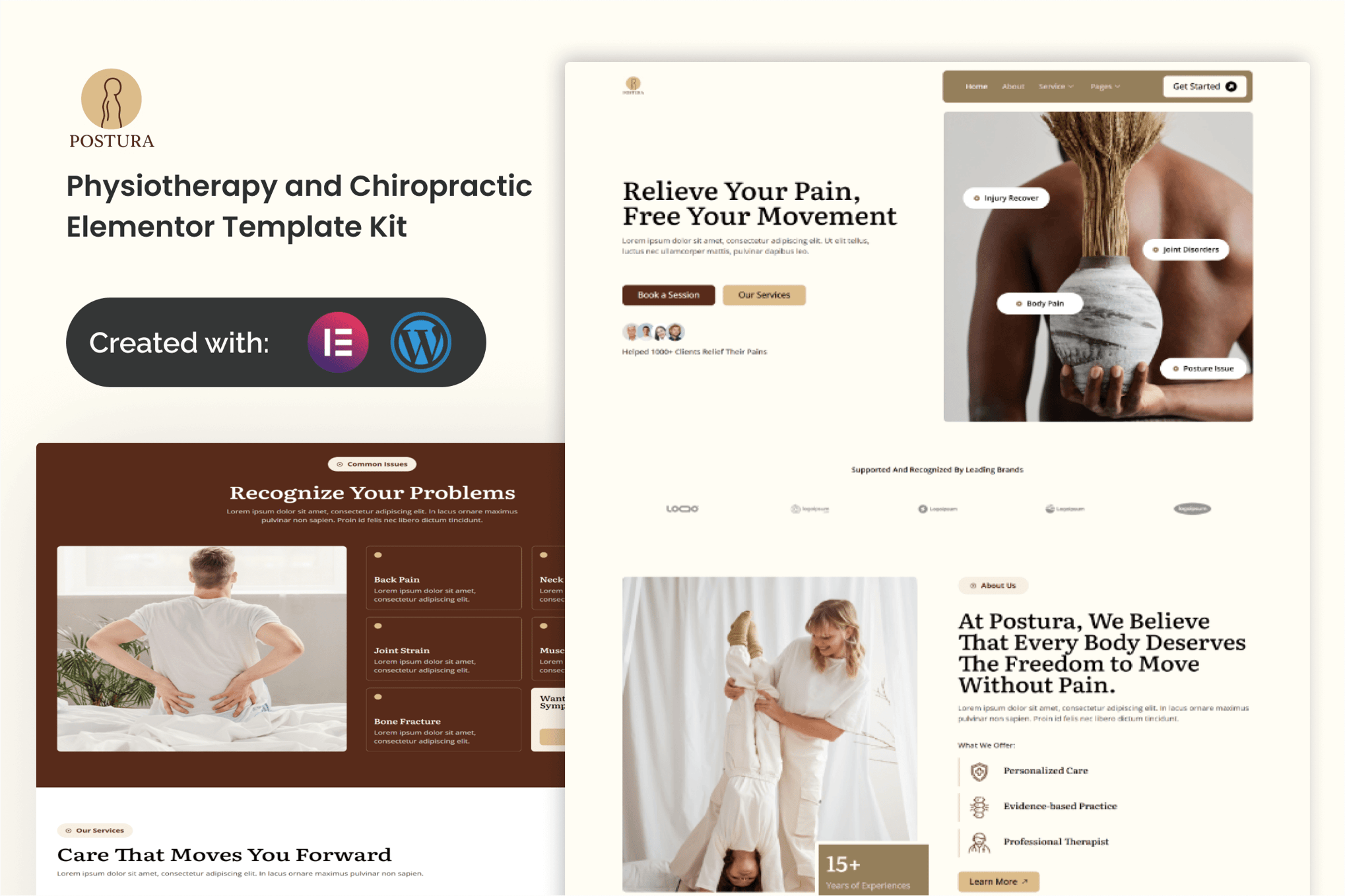 Postura - Physiotherapy & Chiropractic Elementor Template — Elementor template kit cover