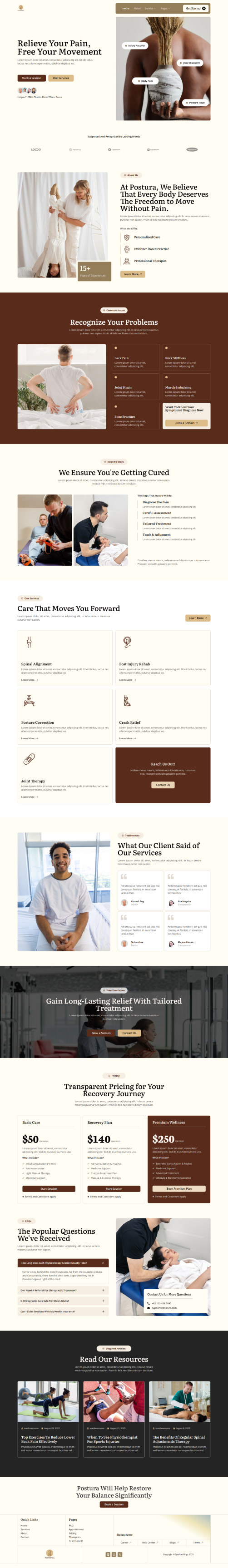 Homepage — Postura - Physiotherapy & Chiropractic Elementor Template