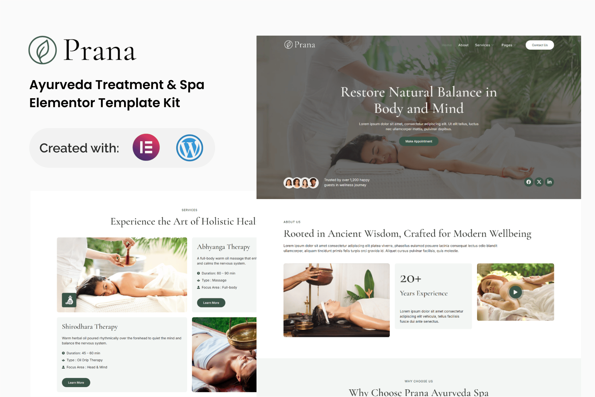 Prana - Ayurveda Treatment & Spa Elementor Template — Elementor template kit cover