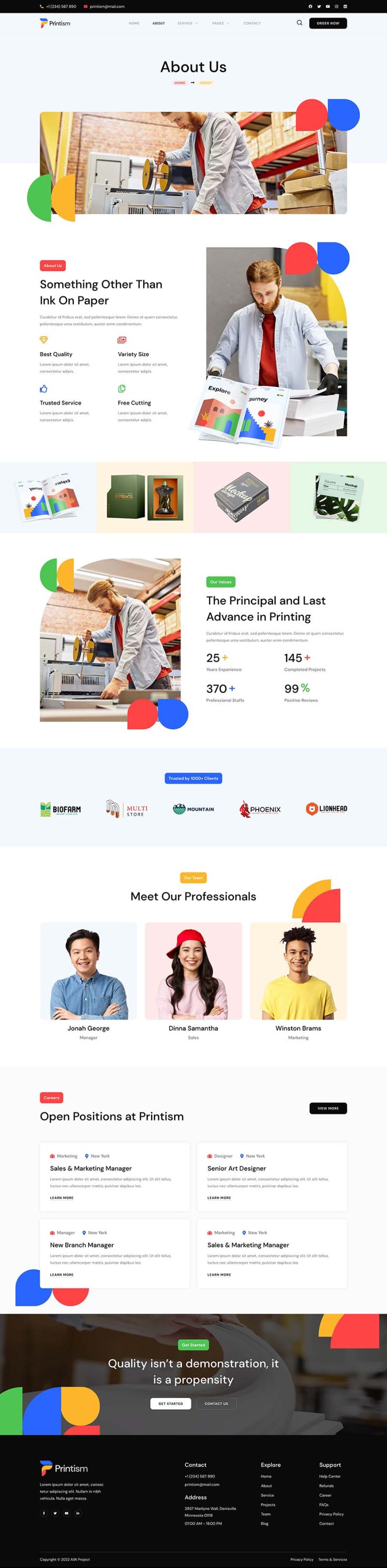 About — Printism - Printing and Design Service Elementor Template