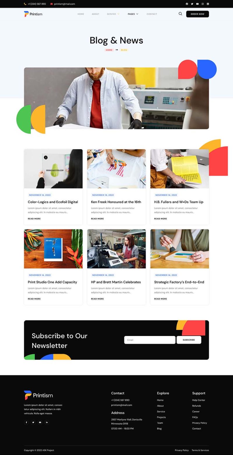 Blog — Printism - Printing and Design Service Elementor Template