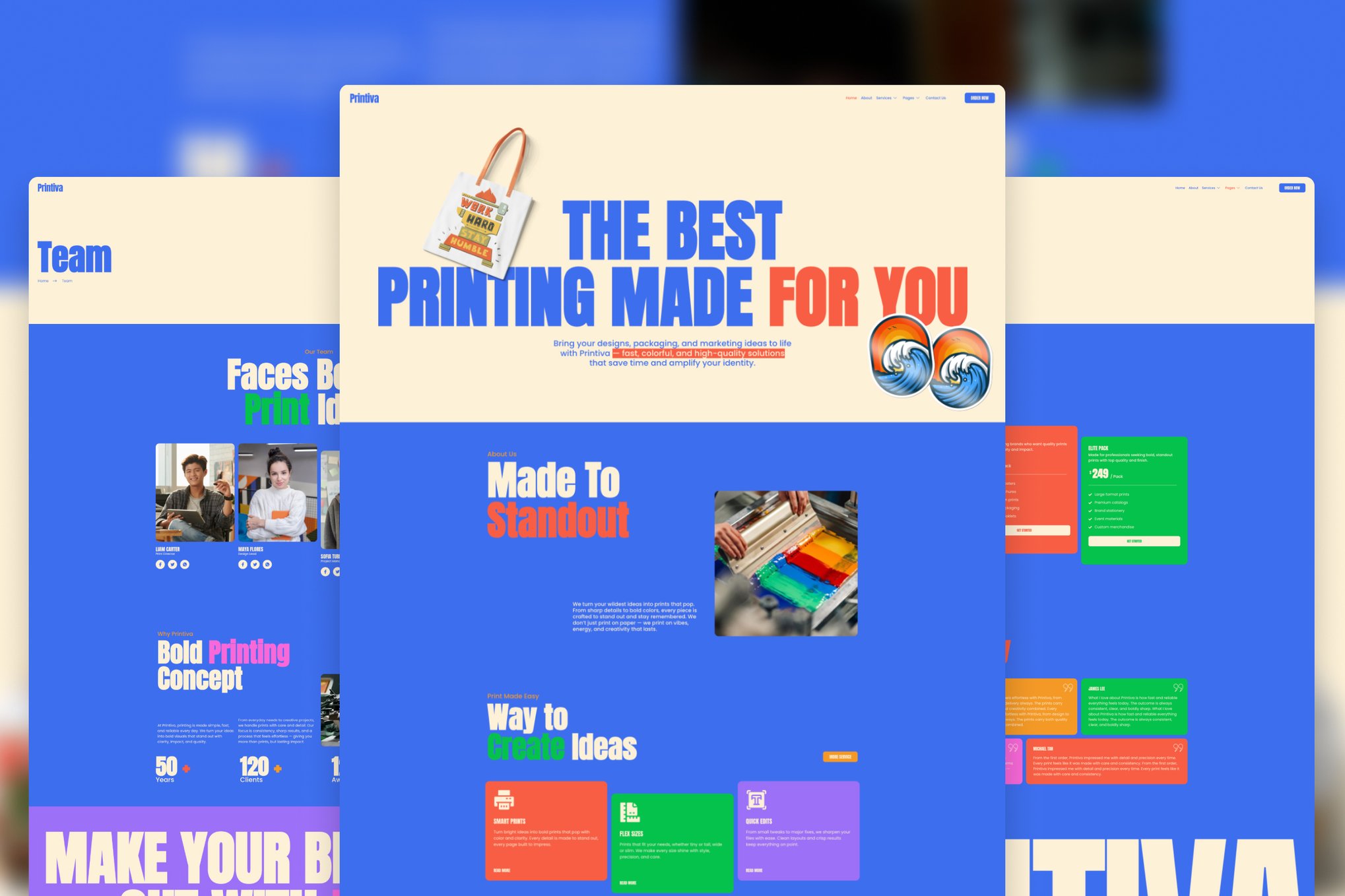 Printiva - Modern Colorful Printing Service Company Elementor Template — Elementor template kit cover