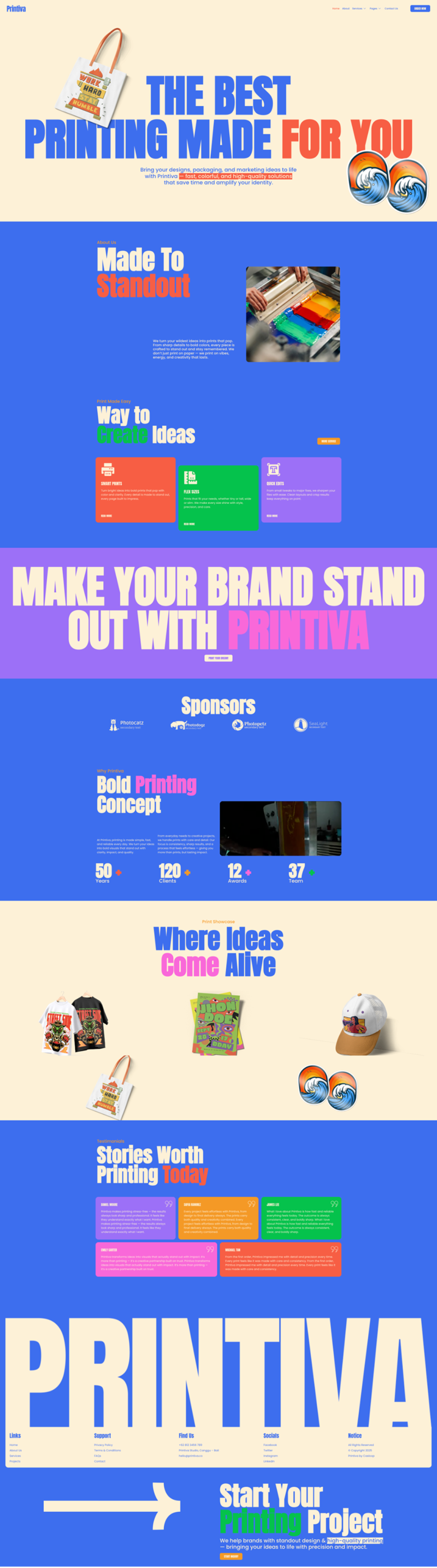 Home — Printiva - Modern Colorful Printing Service Company Elementor Template
